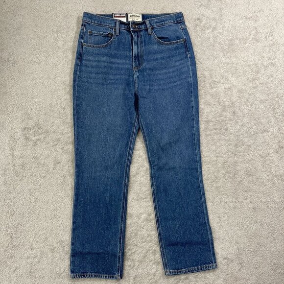 NEW Kirkland Signature Womens 10 High-Rise Straight Fit Jeans Blue 99% Cotton - Picture 2 of 9